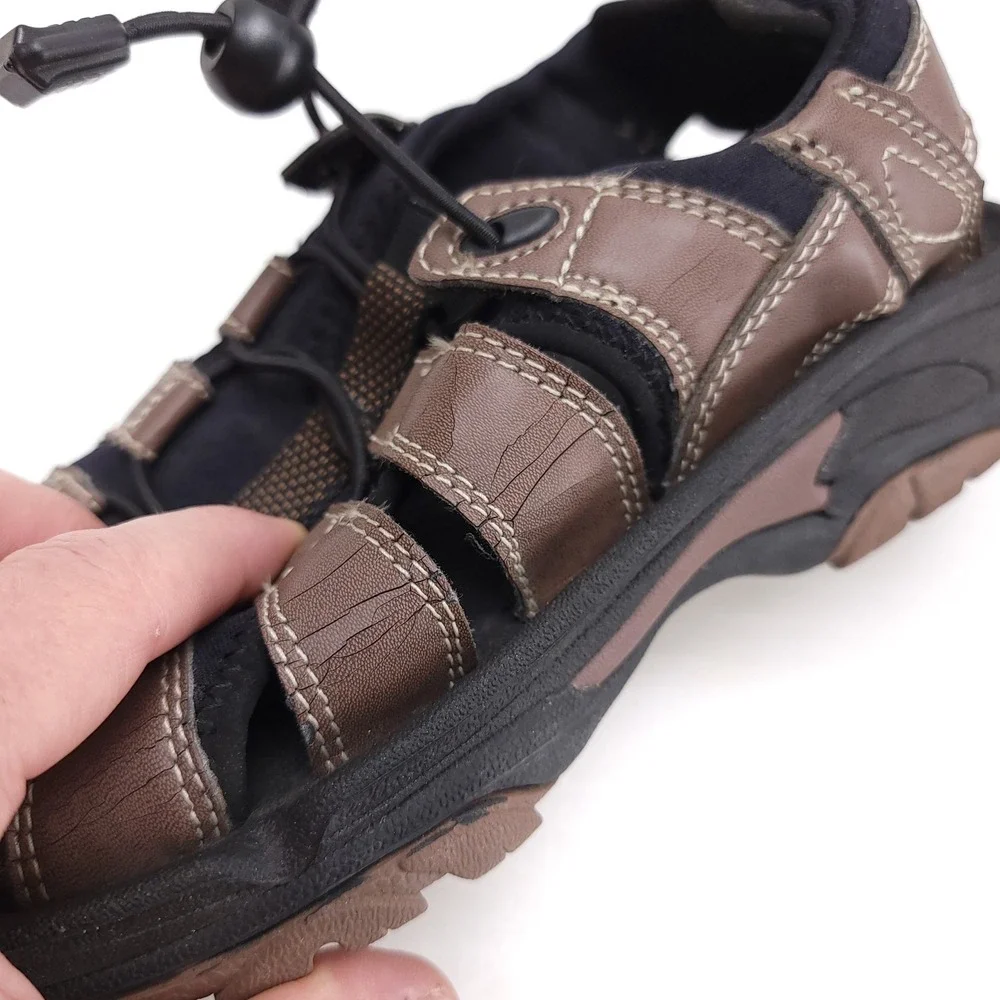 Bite Troutstream Mens Brown Black Fly Fishing Wading Sandals Felt Sole Size 8